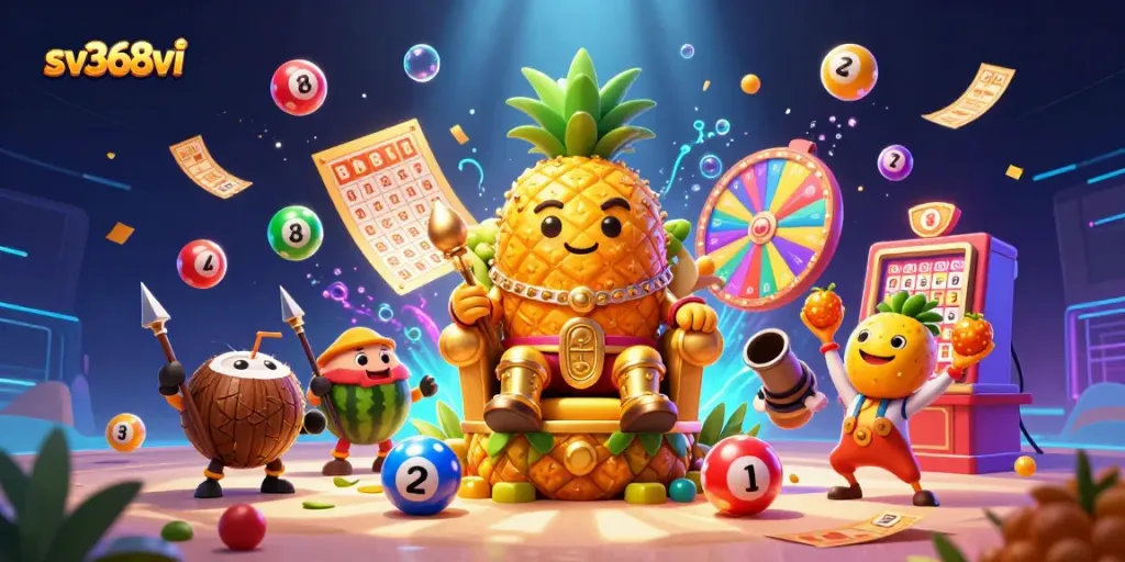 Engage in dynamic casino action at sv368vi with carnival-inspired characters and vibrant gambling elements.