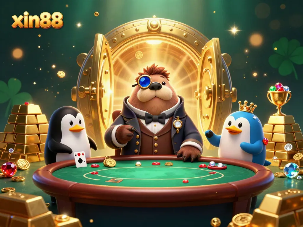 Experience thrilling poker action at xin88 with a vibrant underwater scene featuring a bluffing pufferfish.
