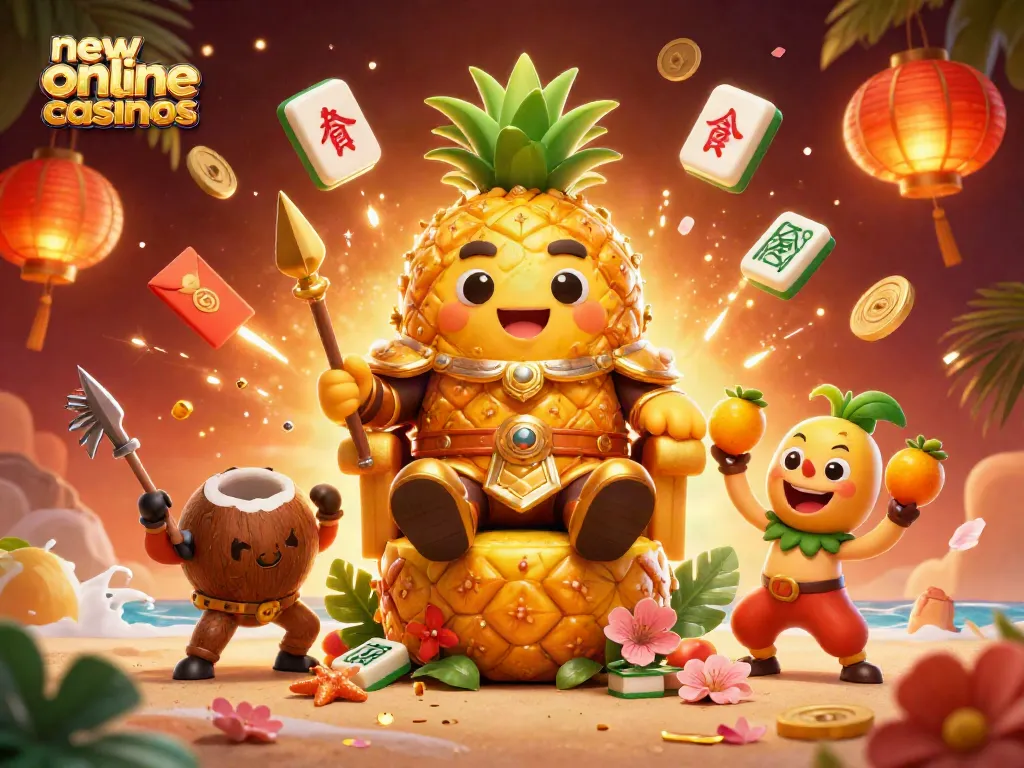 Engage with new online casinos through vibrant 3D cartoon imagery showing characters celebrating on a beach casino.