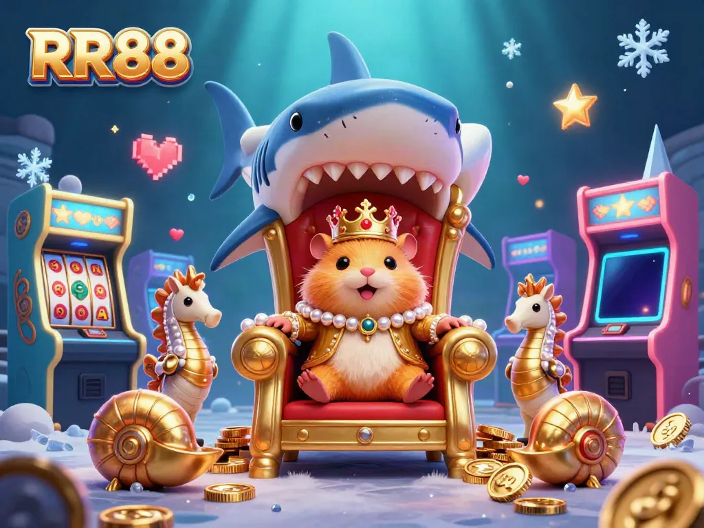 Experience the thrilling RR88 casino adventure with vibrant slot machines and royal gaming elements.