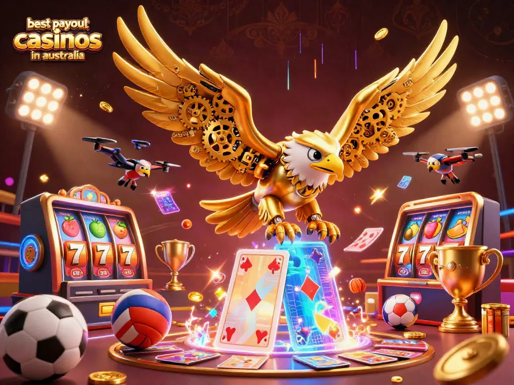 Experience thrilling gameplay at the best payout casinos in australia with vibrant slot reels and dazzling symbols.