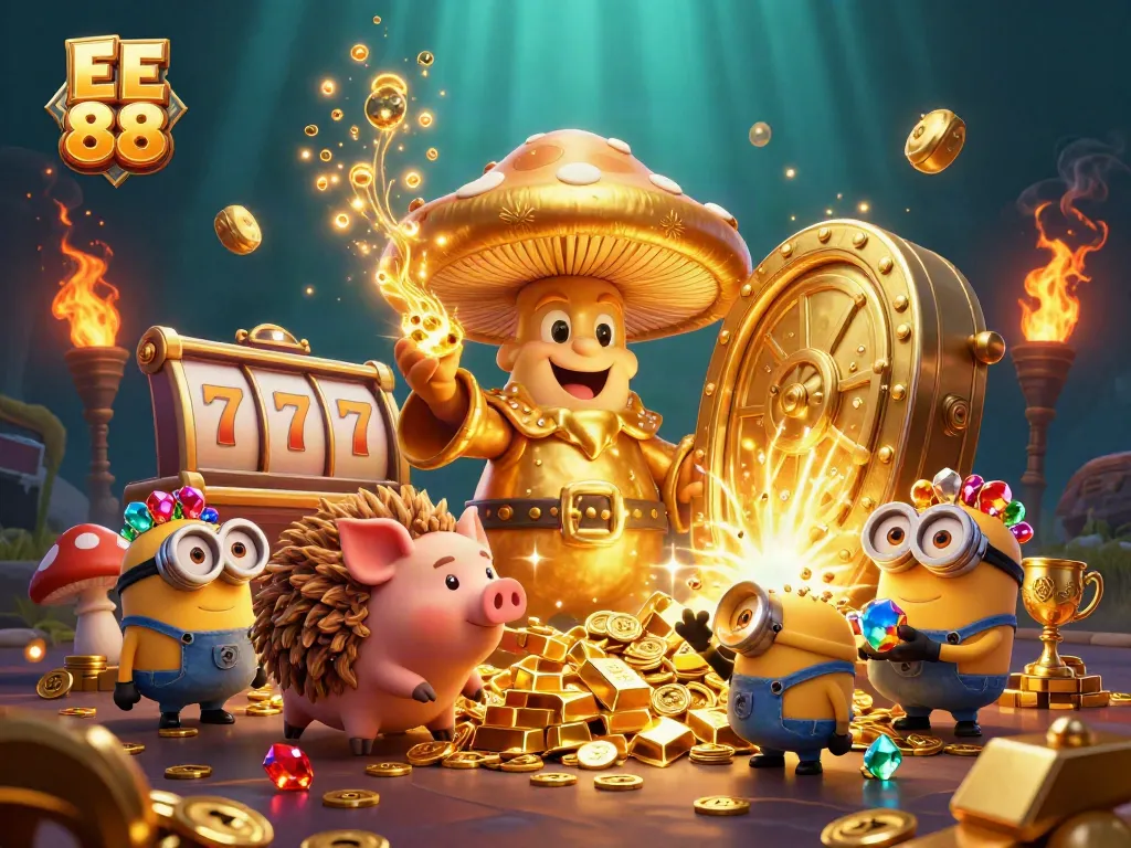 Spin the reels and win with EE 88's enchanting golden treasure; a vibrant slots adventure.