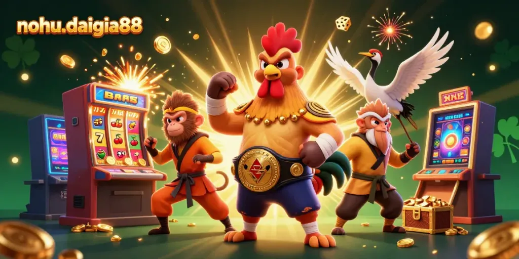 Engage with nohu-daigia88's thrilling casino experience through this vibrant 3D illustration.