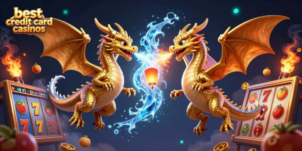 Experience gaming excitement at the best credit card casinos with dynamic slot elements and mythical dragons.